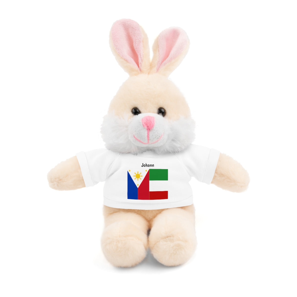 Personalized Filipino Stuffed Animal Toy  with Tee | Philippines & Italy Flag  | Gift for kids and adults | Holiday Gift idea