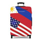 Personalized Mixed Philippines USA Flag theme Luggage Cover | Suitcase Protector | Crisply Printed , Washable.