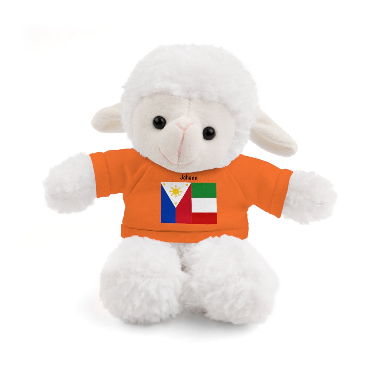 Personalized Filipino Stuffed Animal Toy  with Tee | Philippines & Italy Flag  | Gift for kids and adults | Holiday Gift idea