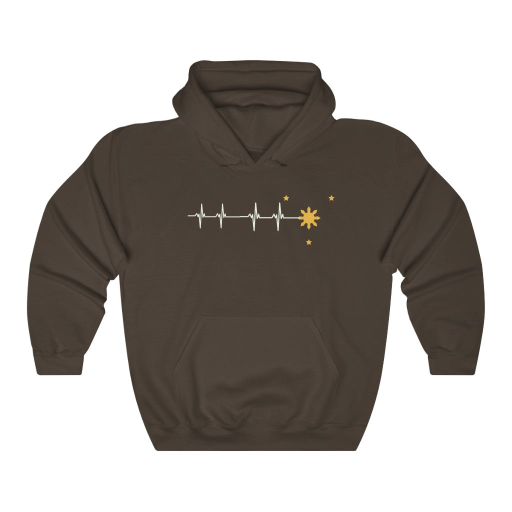 Philippine Heartbeat Hoodies | Philippine Sun and Star Pullover | Philippines Filipino Sweatshirt Hoodie