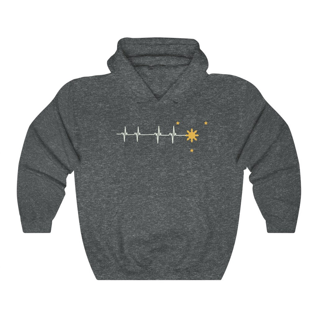 Philippine Heartbeat Hoodies | Philippine Sun and Star Pullover | Philippines Filipino Sweatshirt Hoodie
