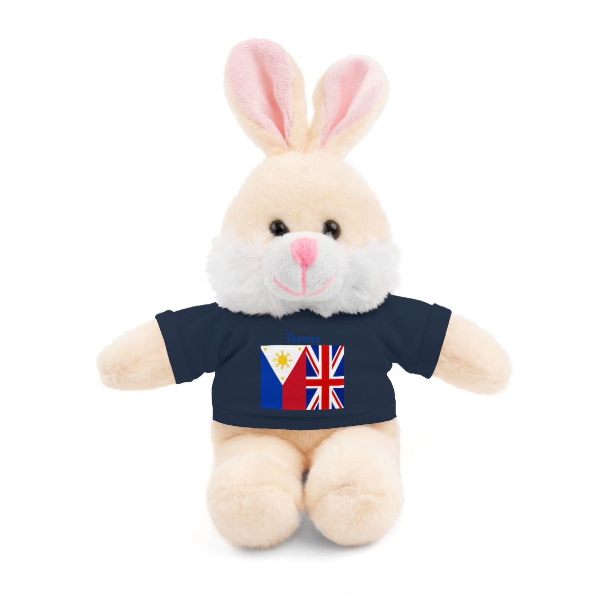 Personalized Filipino Stuffed Animal Toy  with Tee | Philippines & UK Flag | Gift for kids and adults | Holiday Gifting idea