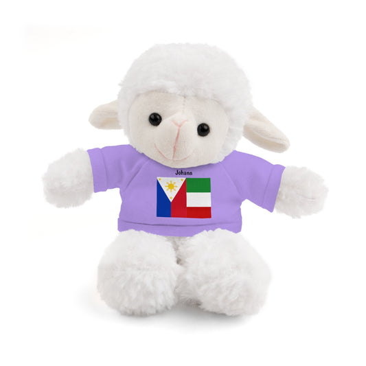 Personalized Filipino Stuffed Animal Toy  with Tee | Philippines & Italy Flag  | Gift for kids and adults | Holiday Gift idea