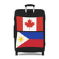 Philippines Canada Flag  Luggage Cover | Personalized Suitcase Protector | Crisply Printed , Washable.