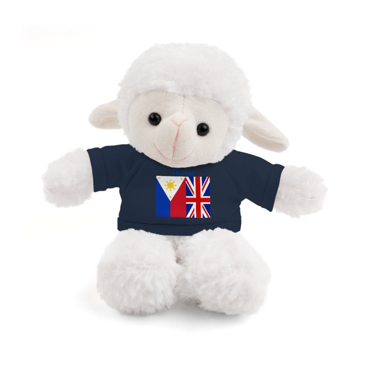 Personalized Filipino Stuffed Animal Toy  with Tee | Philippines & UK Flag | Gift for kids and adults | Holiday Gifting idea