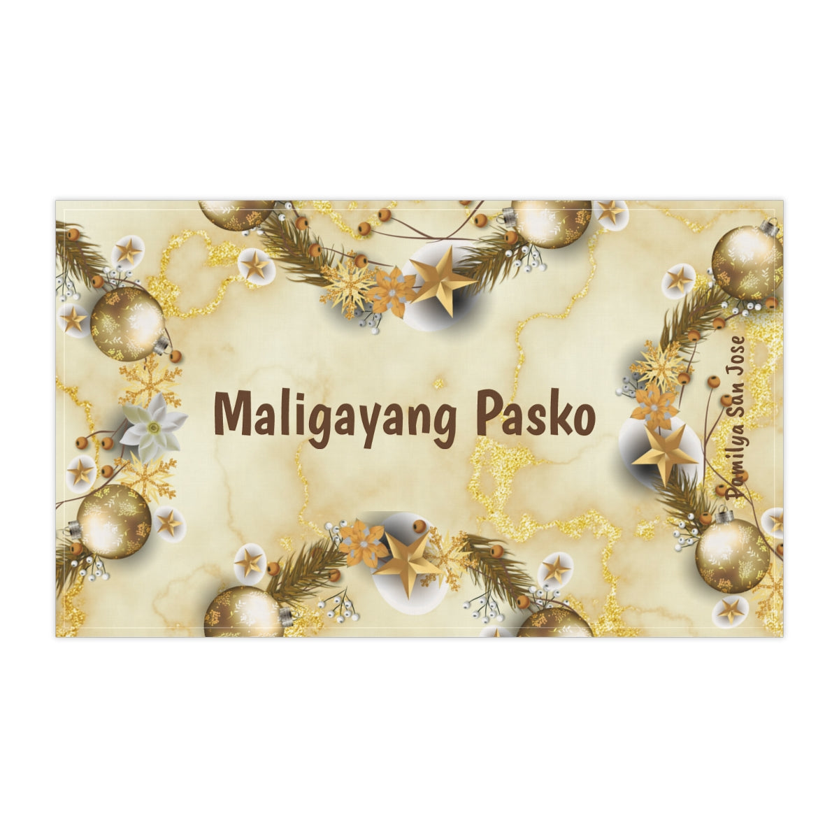 Personalized Filipino Maligayang Pasko Kitchen Towel