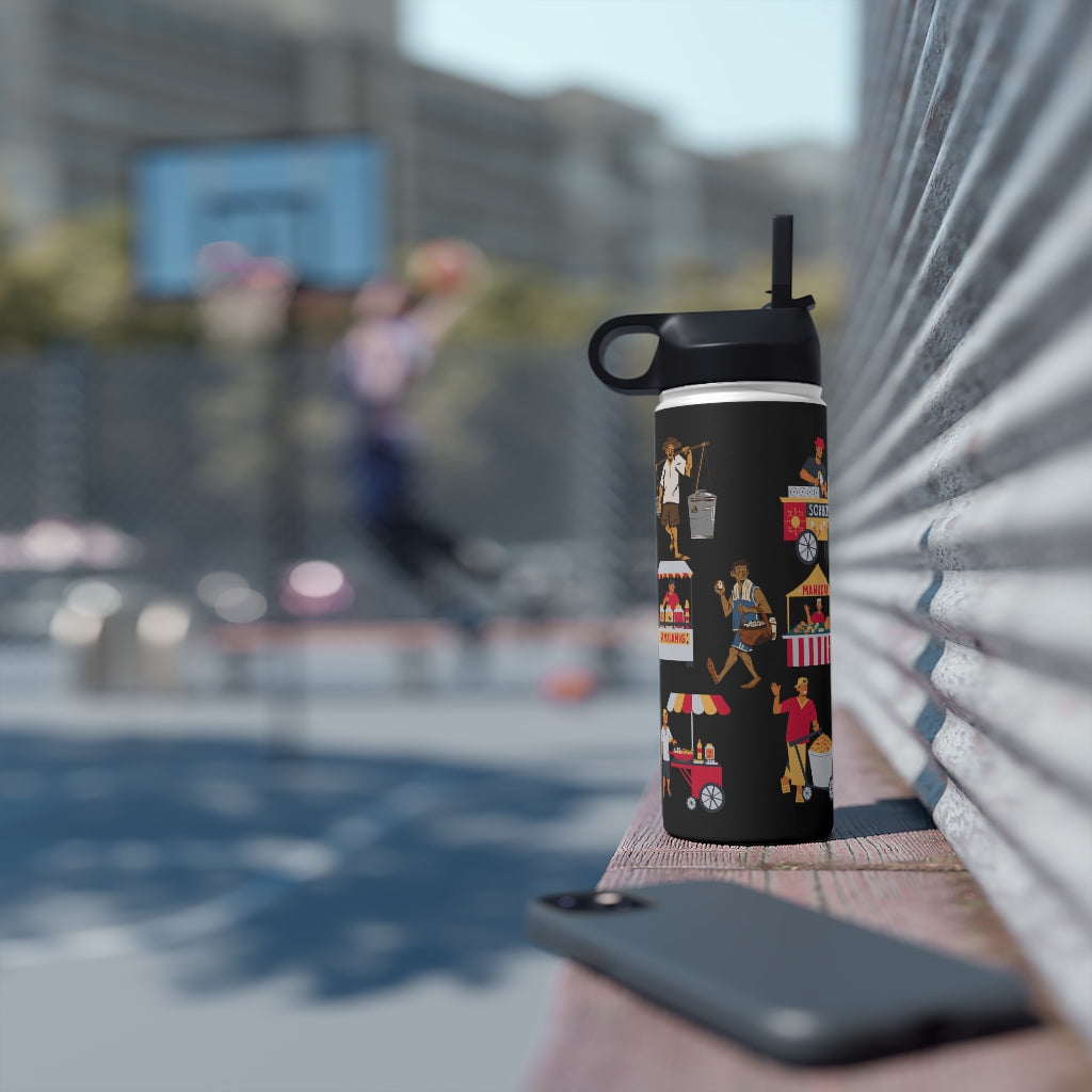Philippines Street Food Theme Stainless Steel Water Bottle, Standard Lid