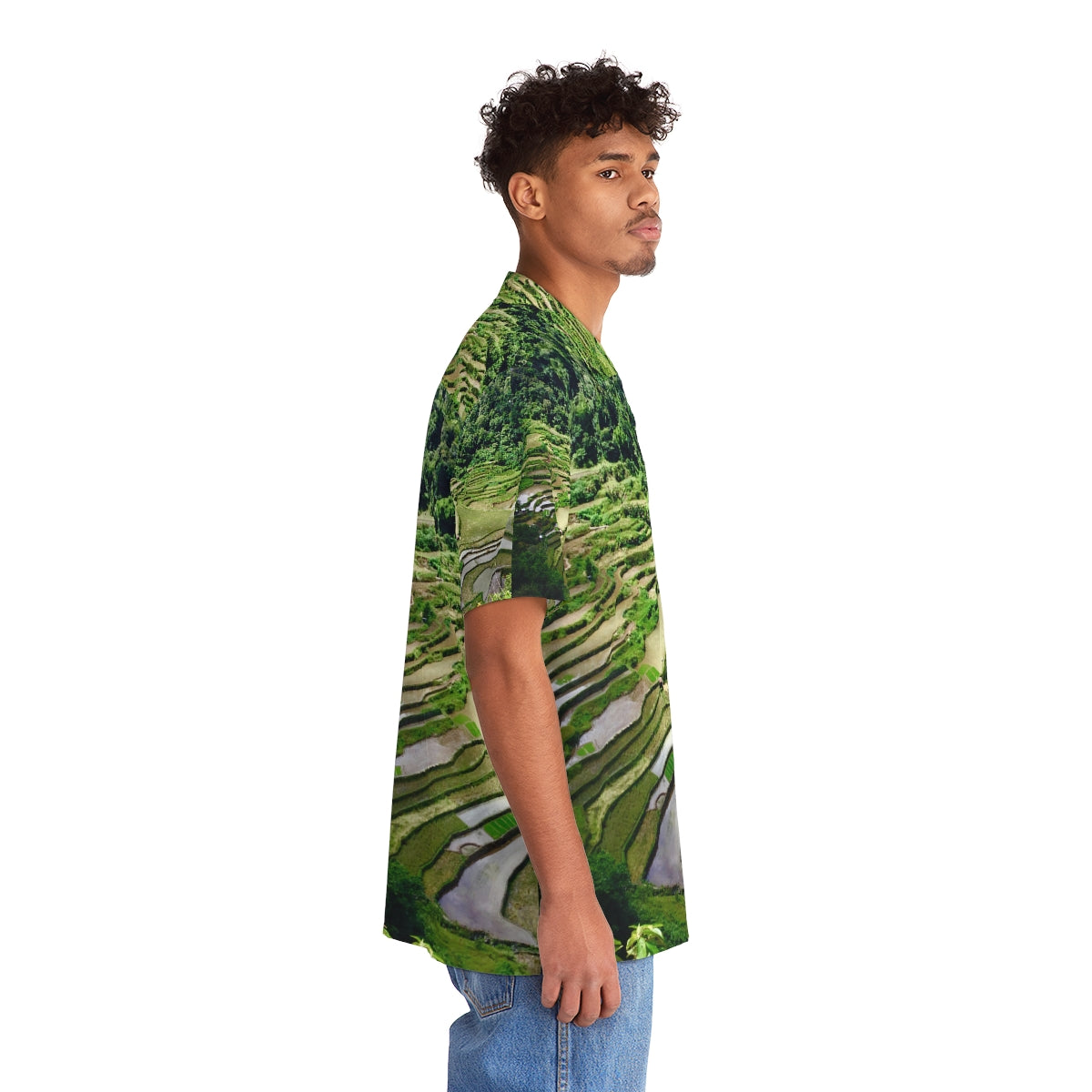 Philippines Ifugao Rice Terraces Theme Men's Hawaiian Shirt | Filipino Pinoy Shirt| Fathers Day Hawaiian Polo Shirt | Fathers Day Gift