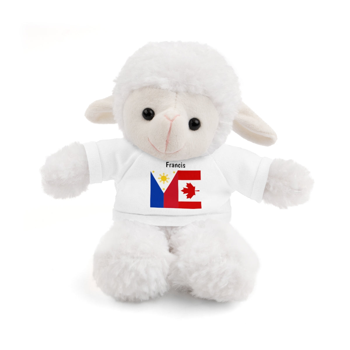 Personalized Filipino Stuffed Animal Toy  with Tee | Philippines & Canada Flag | Gift for kids and adults | Holiday Gifting