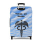 Personalized  Nurse on Board Luggage Cover | Unique  Suitcase Protector | Crisply Printed , Washable.