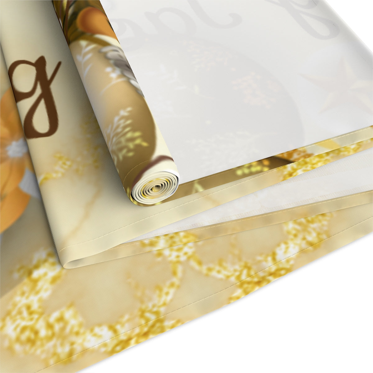 Filipino Christmas Maligayang Pasko  Gold & Ornamentt Theme Table Runner (Cotton, Poly) | Filipino Holiday Table Runner