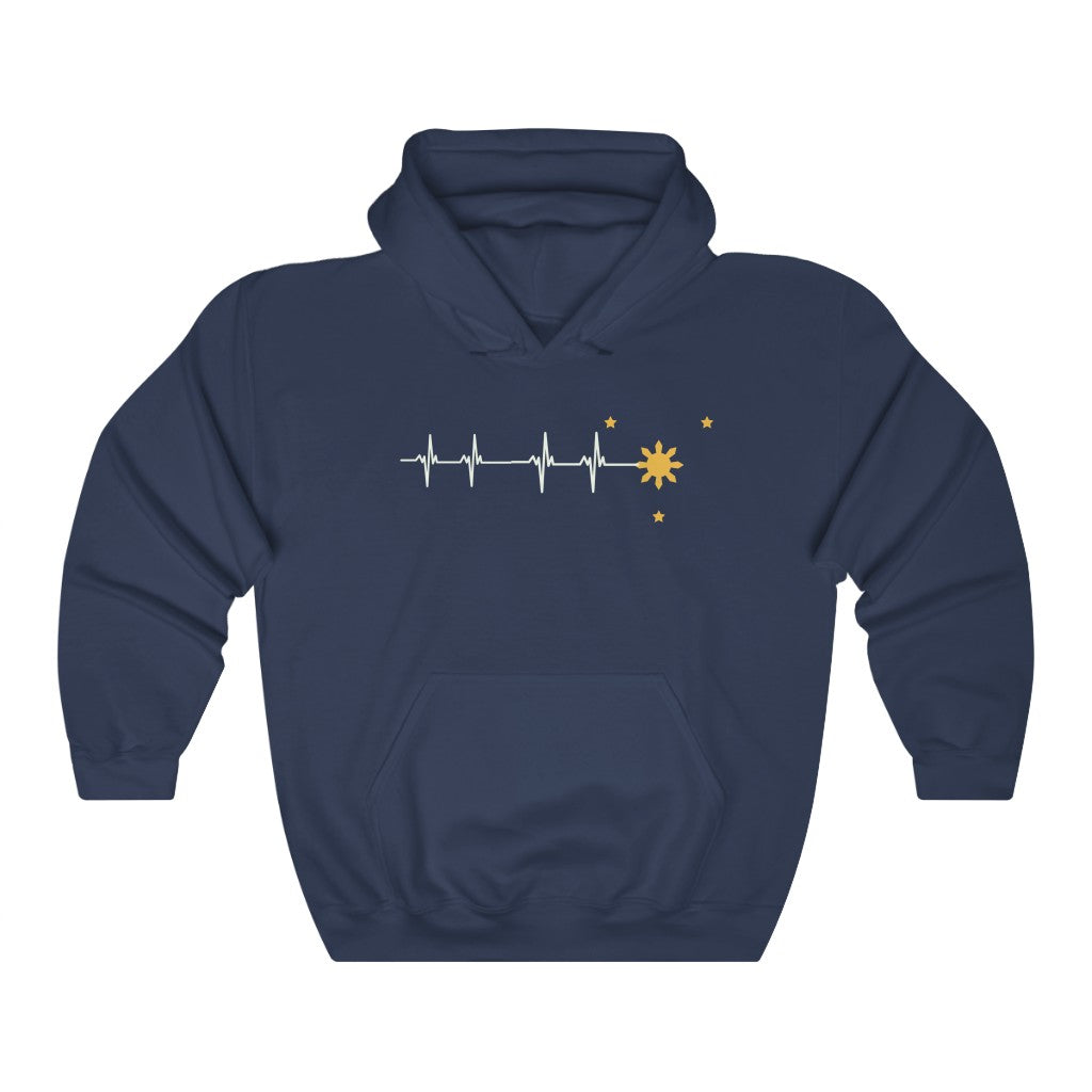 Philippine Heartbeat Hoodies | Philippine Sun and Star Pullover | Philippines Filipino Sweatshirt Hoodie