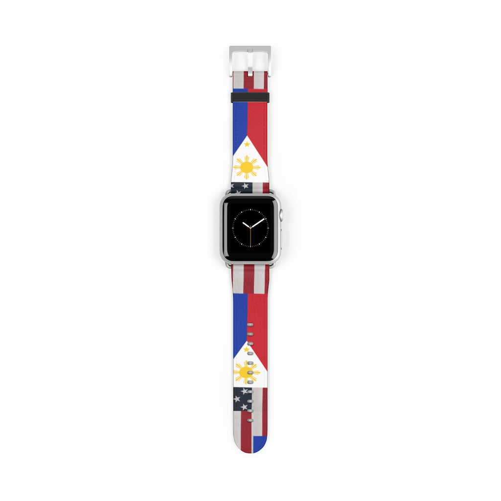 Filipino Philippines USA Mixed flag  Watch Band, Philippine Fashion, Fit watch band.Philippine Accesories.