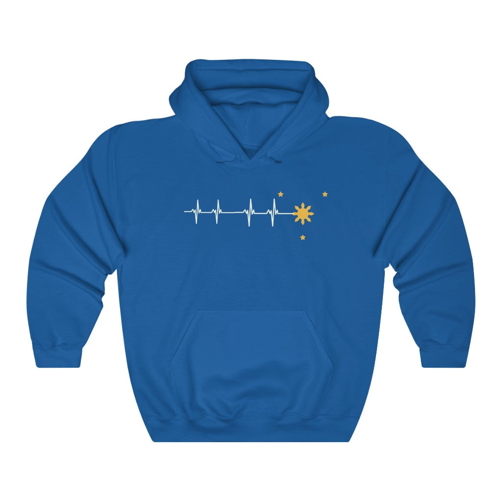 Philippine Heartbeat Hoodies | Philippine Sun and Star Pullover | Philippines Filipino Sweatshirt Hoodie