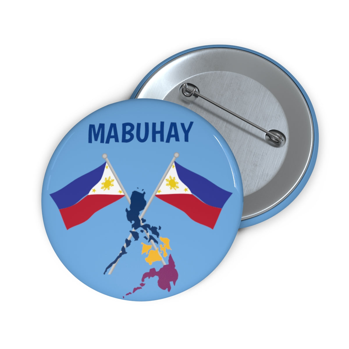 Philppines Filipino Mabuhay  Custom Pin Buttons