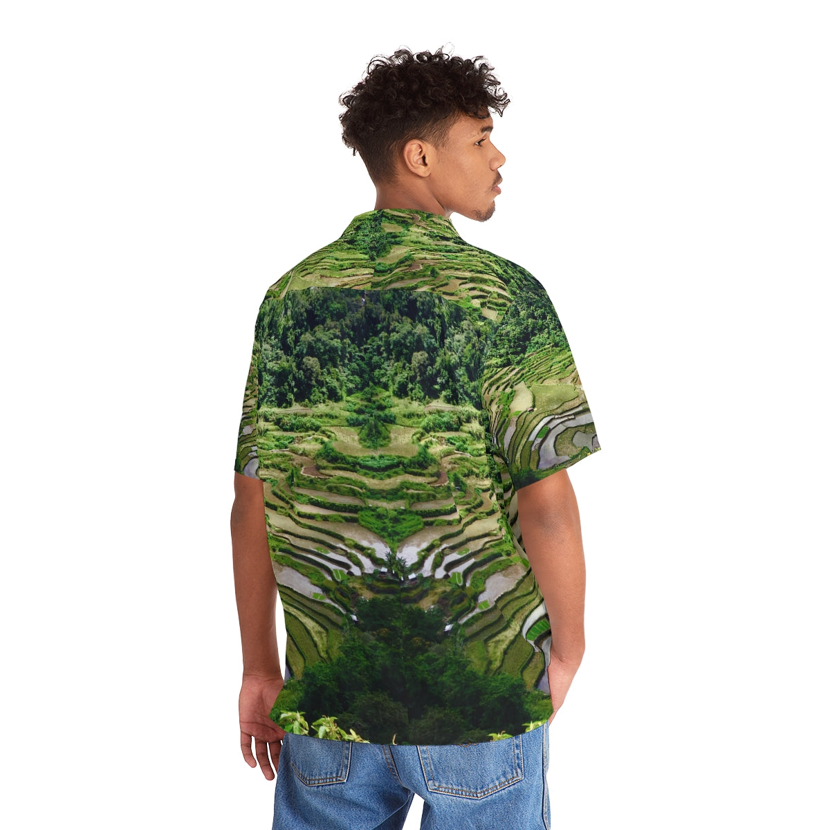 Philippines Ifugao Rice Terraces Theme Men's Hawaiian Shirt | Filipino Pinoy Shirt| Fathers Day Hawaiian Polo Shirt | Fathers Day Gift