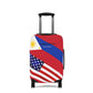 Personalized Mixed Philippines USA Flag theme Luggage Cover | Suitcase Protector | Crisply Printed , Washable.