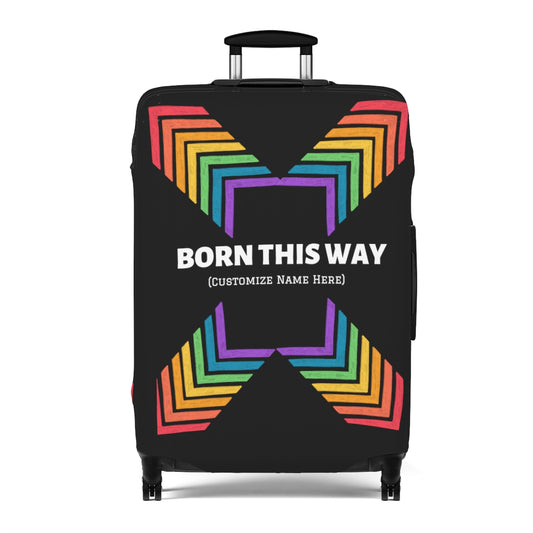 LGBT Prode Luggage Cover | Born this way Suitcase Protector | Crisply Printed , Washable.