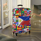 Mixed Nation Flag Luggage Cover | Personalized Suitcase Protector | Crisply Printed , Washable.