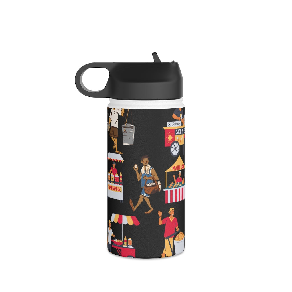 Philippines Street Food Theme Stainless Steel Water Bottle, Standard Lid