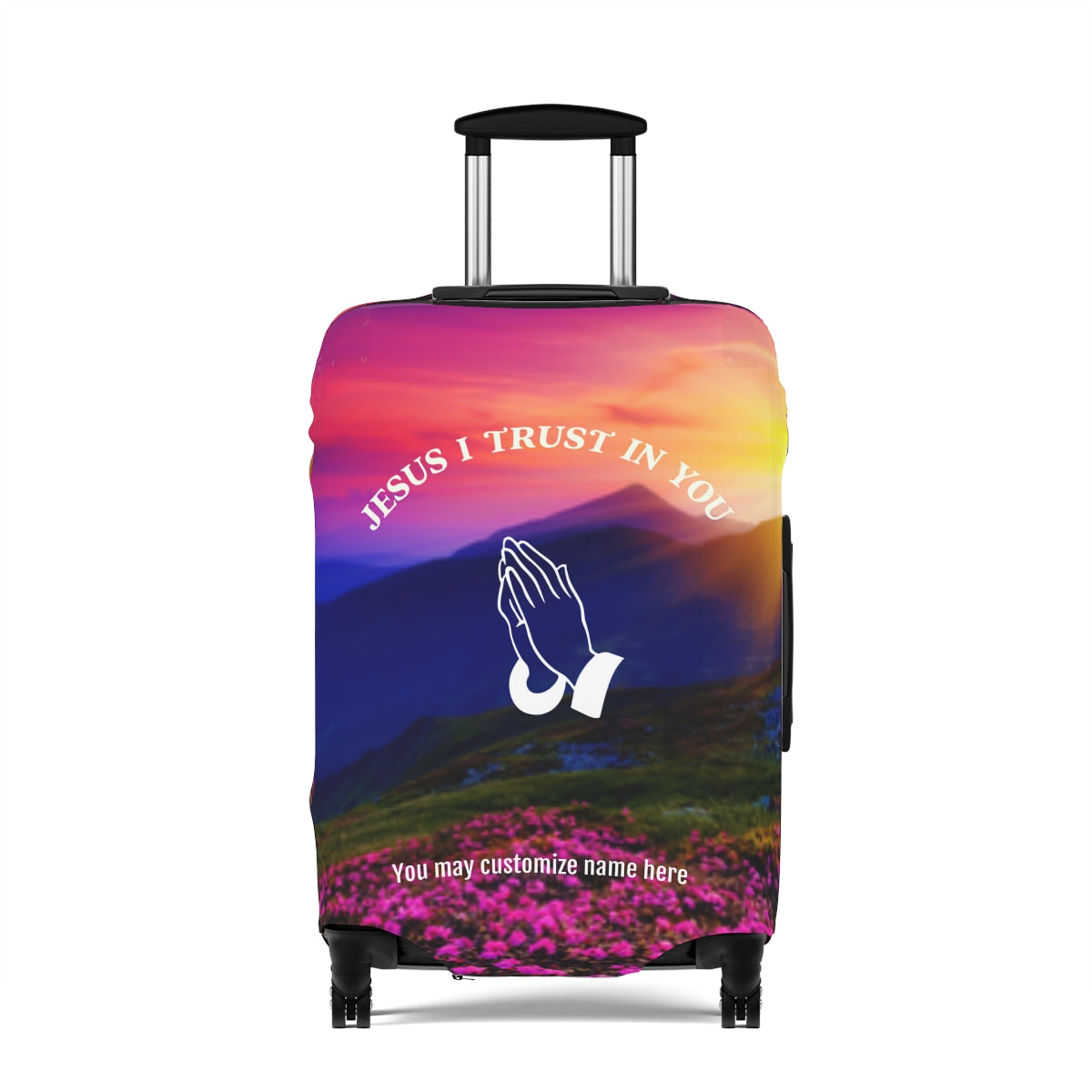 Jesus I trust In You Luggage Cover | Personalized Suitcase Protector | Crisply Printed , Washable.