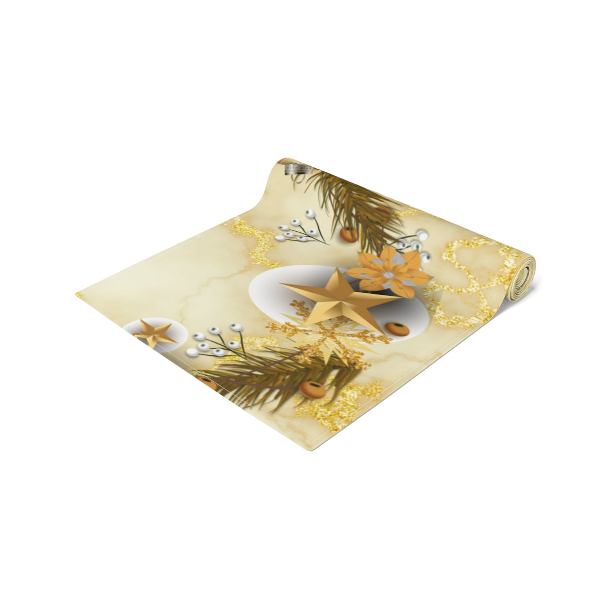 Filipino Christmas Maligayang Pasko  Gold & Ornamentt Theme Table Runner (Cotton, Poly) | Filipino Holiday Table Runner