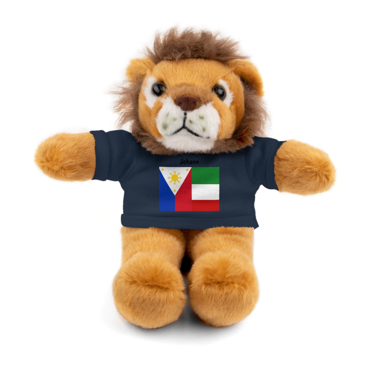 Personalized Filipino Stuffed Animal Toy  with Tee | Philippines & Italy Flag  | Gift for kids and adults | Holiday Gift idea