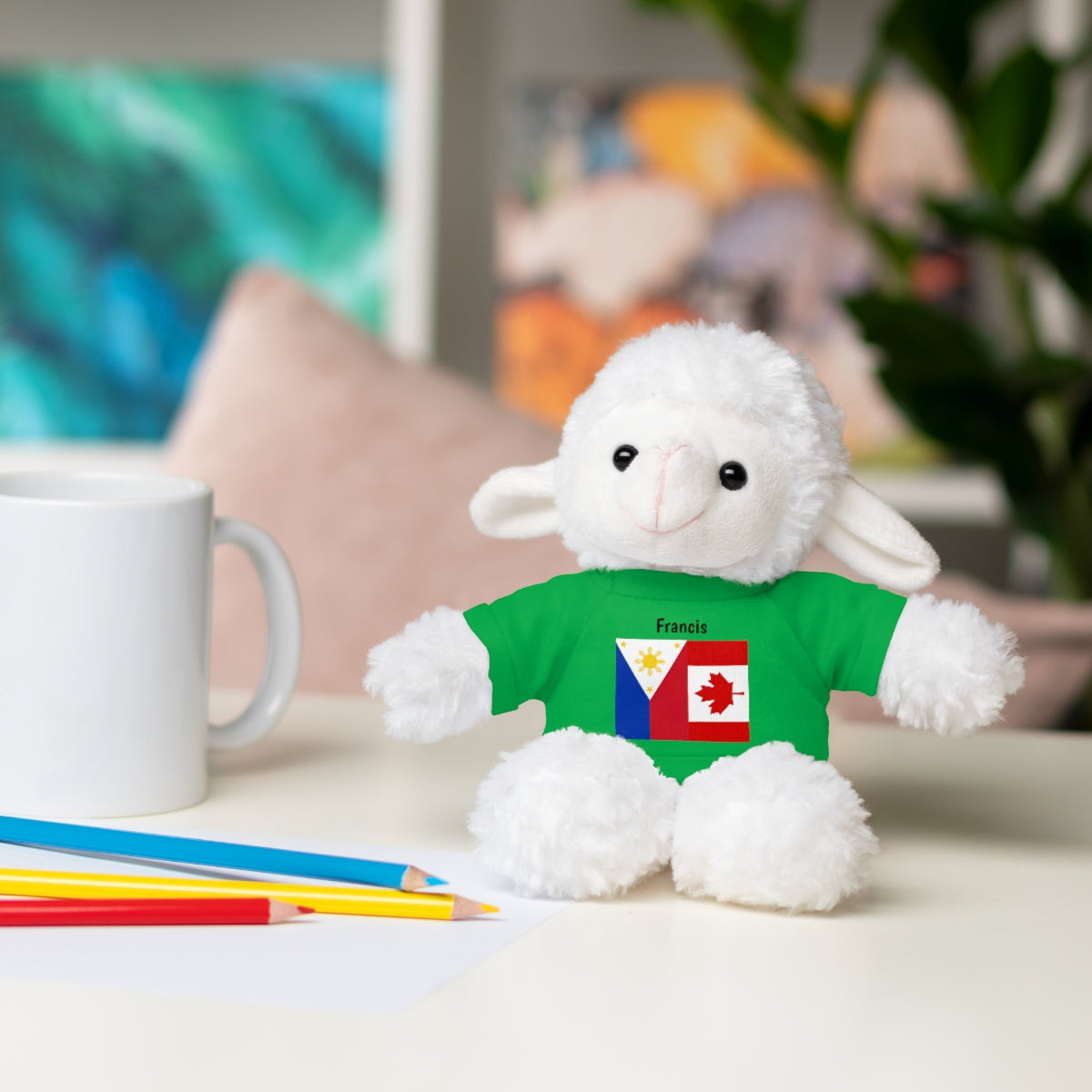 Personalized Filipino Stuffed Animal Toy  with Tee | Philippines & Canada Flag | Gift for kids and adults | Holiday Gifting