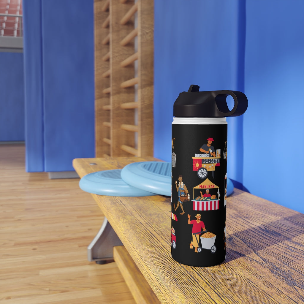 Philippines Street Food Theme Stainless Steel Water Bottle, Standard Lid
