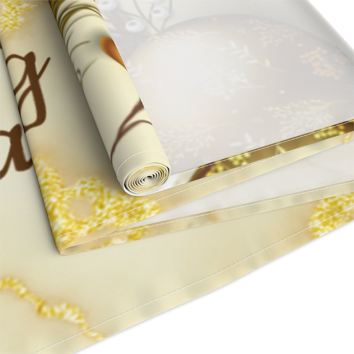 Filipino Christmas Maligayang Pasko  Gold & Ornamentt Theme Table Runner (Cotton, Poly) | Filipino Holiday Table Runner