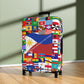 Mixed Nation Flag Luggage Cover | Personalized Suitcase Protector | Crisply Printed , Washable.