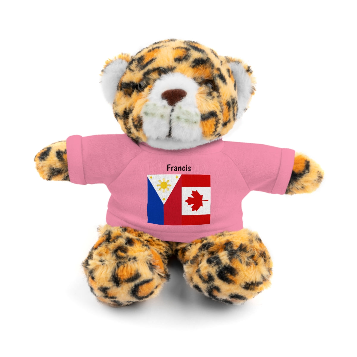 Personalized Filipino Stuffed Animal Toy  with Tee | Philippines & Canada Flag | Gift for kids and adults | Holiday Gifting