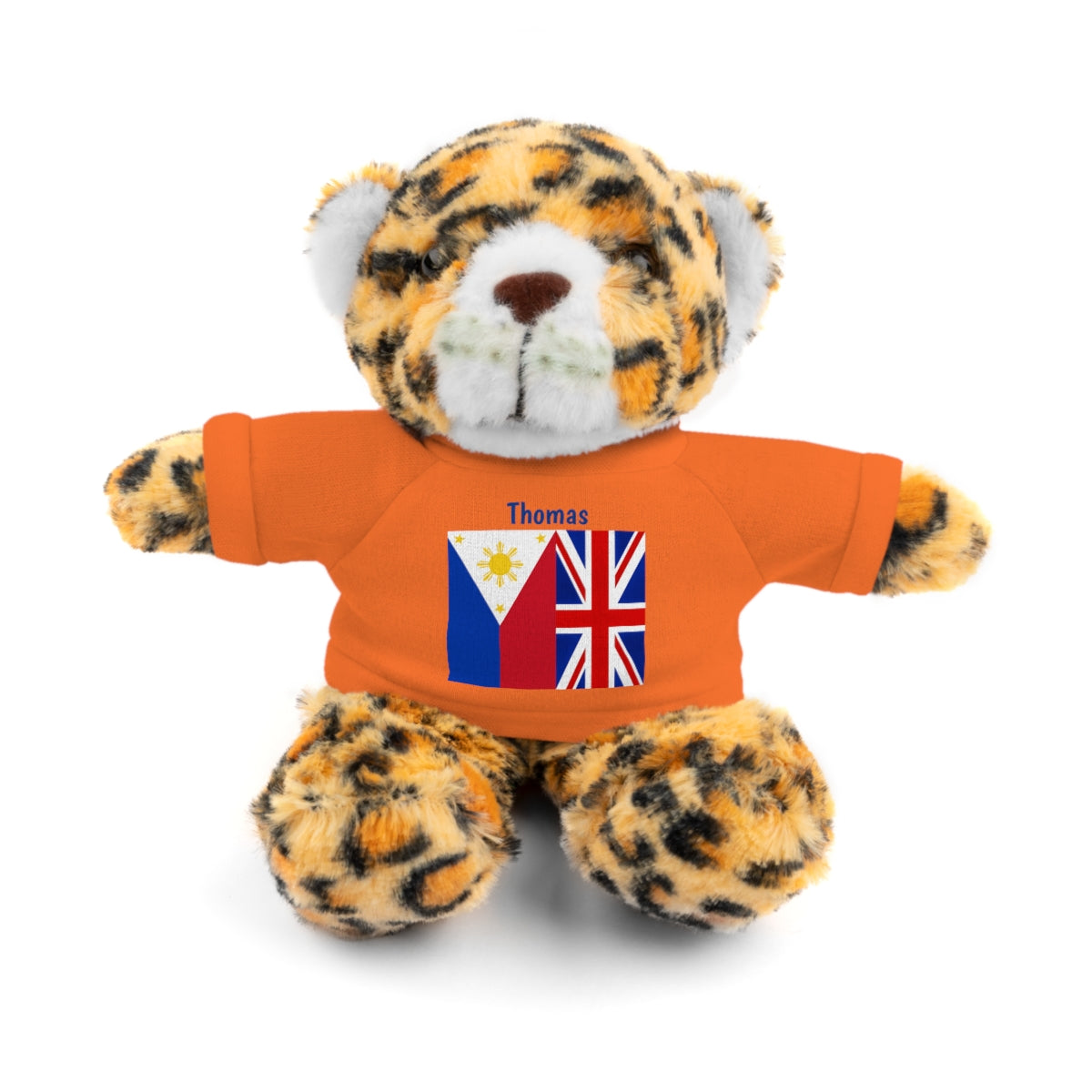 Personalized Filipino Stuffed Animal Toy  with Tee | Philippines & UK Flag | Gift for kids and adults | Holiday Gifting idea