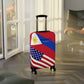 Personalized Mixed Philippines USA Flag theme Luggage Cover | Suitcase Protector | Crisply Printed , Washable.