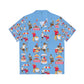 Philippines Street Foods  Theme Men's Hawaiian Shirt | Filipino Pinoy Shirt| Fathers Day Hawaiian Polo Shirt | Fathers Day Gift