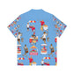 Philippines Street Foods  Theme Men's Hawaiian Shirt | Filipino Pinoy Shirt| Fathers Day Hawaiian Polo Shirt | Fathers Day Gift