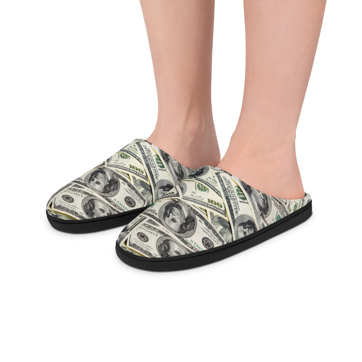 Funny Dollar Print Men |  Women's Indoor Slippers | Warm Comfy home slippers |  Funny Stocking stuffers | Holiday Birthday  Gift Idea