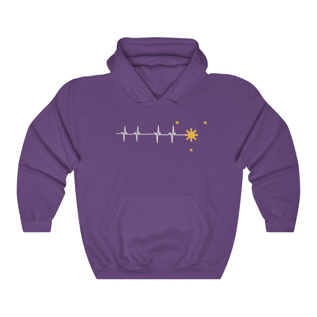 Philippine Heartbeat Hoodies | Philippine Sun and Star Pullover | Philippines Filipino Sweatshirt Hoodie