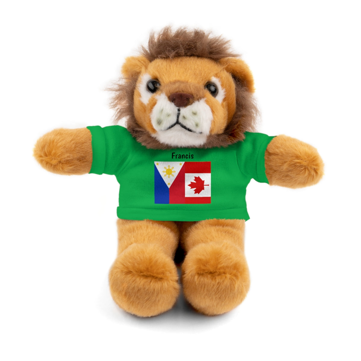 Personalized Filipino Stuffed Animal Toy  with Tee | Philippines & Canada Flag | Gift for kids and adults | Holiday Gifting