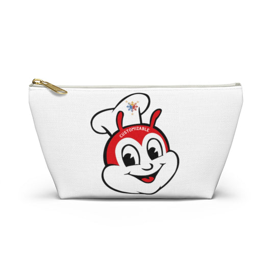 Personalized Philippines Filipino Jollibee  Accessory Pouch w T-bottom |Jollibee pencil pen pouch.