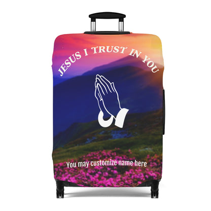 Jesus I trust In You Luggage Cover | Personalized Suitcase Protector | Crisply Printed , Washable.