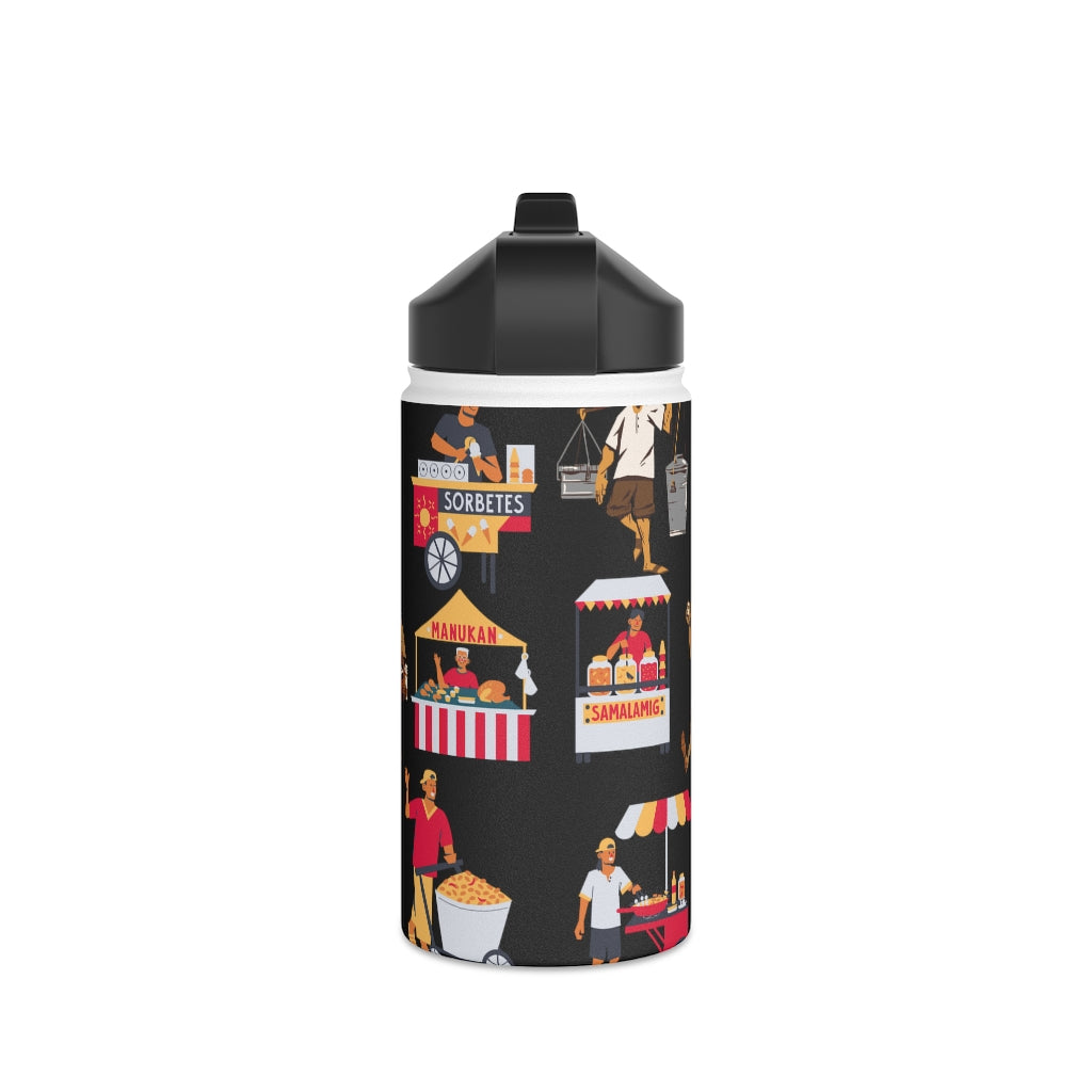 Philippines Street Food Theme Stainless Steel Water Bottle, Standard Lid