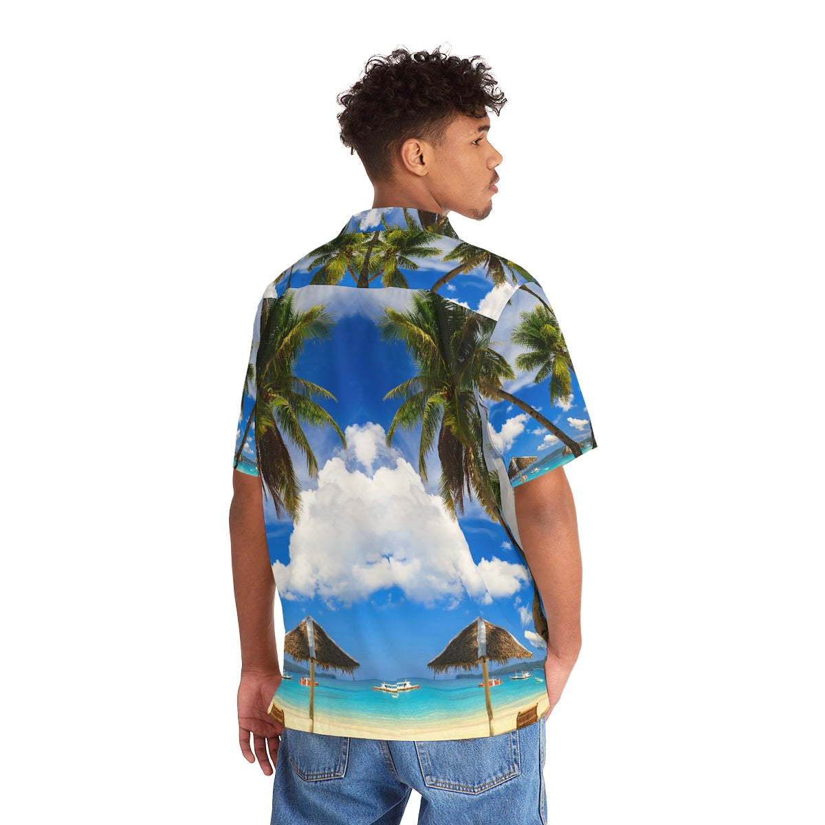 Philippines Boracay Theme Men's Hawaiian Shirt | Filipino Pinoy Shirt| Fathers Day Hawaiian Polo Shirt | Fathers Day Gift